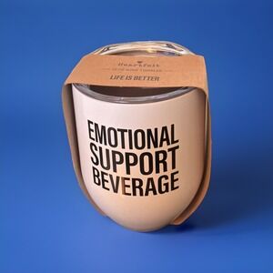 Wine Tumbler Coffee Travel Mug " Emotional Support Beverage" 12oz New